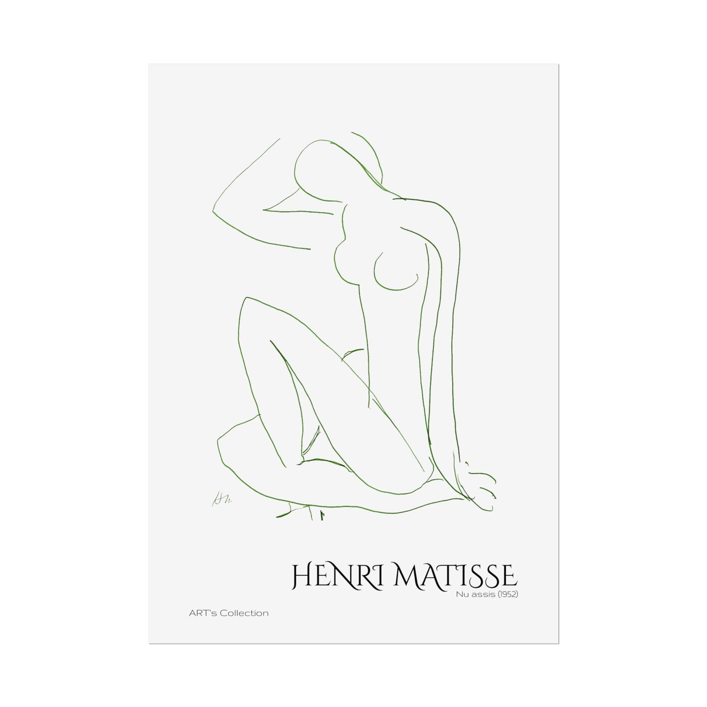 Nu assis (1952) version verte by Henri Matisse / Affiche imprimée - Série ART's Collection