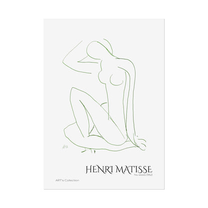 Nu assis (1952) version verte by Henri Matisse / Affiche imprimée - Série ART's Collection
