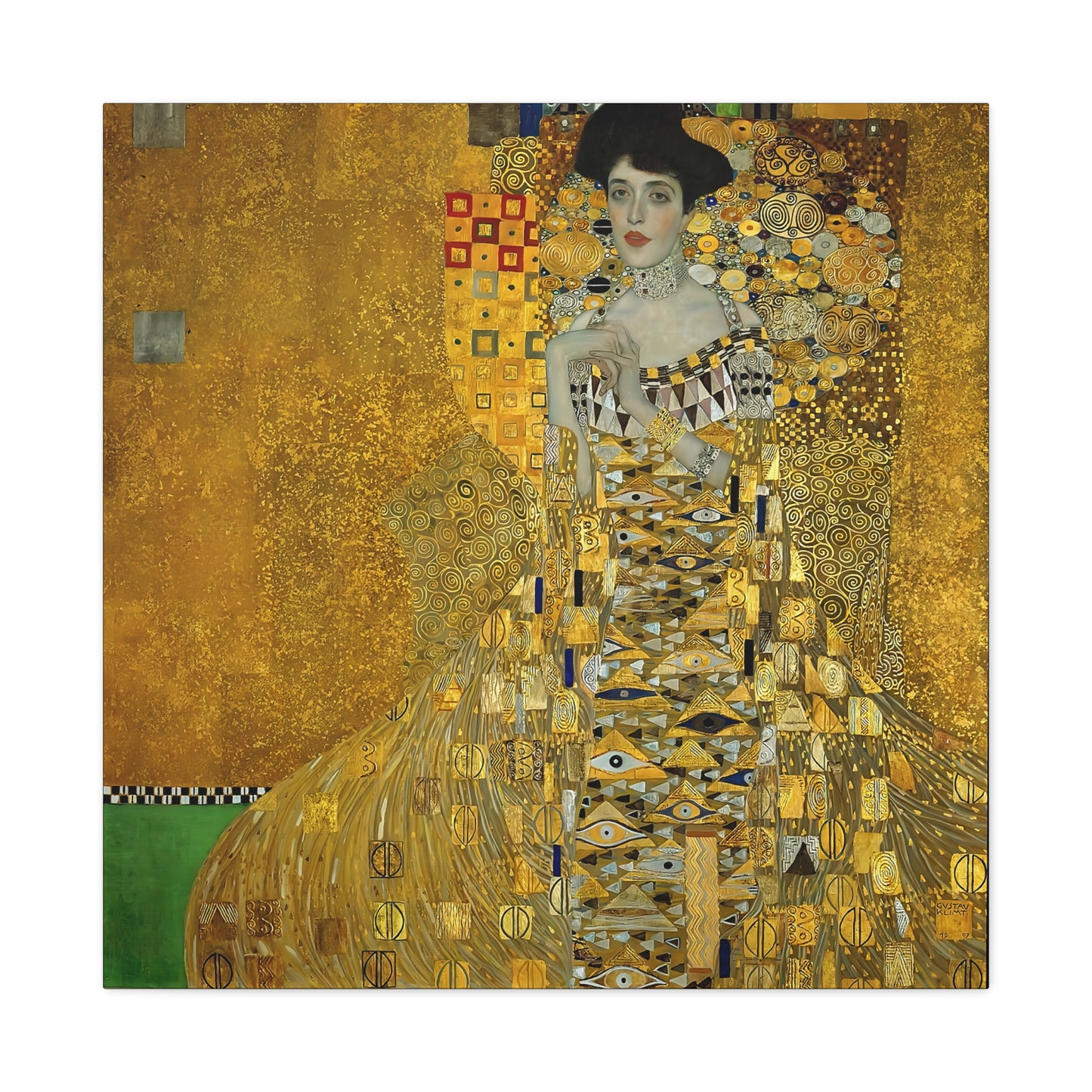 Portrait of Adele Bloch-Bauer I (1907) by Gustav Klimt / Reproduction Fine Art sur Toile / Flanc Large Epaisseur 3.2 cm - 1.25 inch