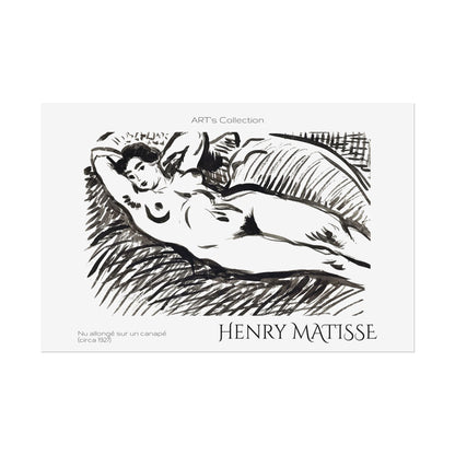 Nu allongé sur un canapé (circa 1927) by Henry Matisse / Affiche imprimée - Série ART's Collection