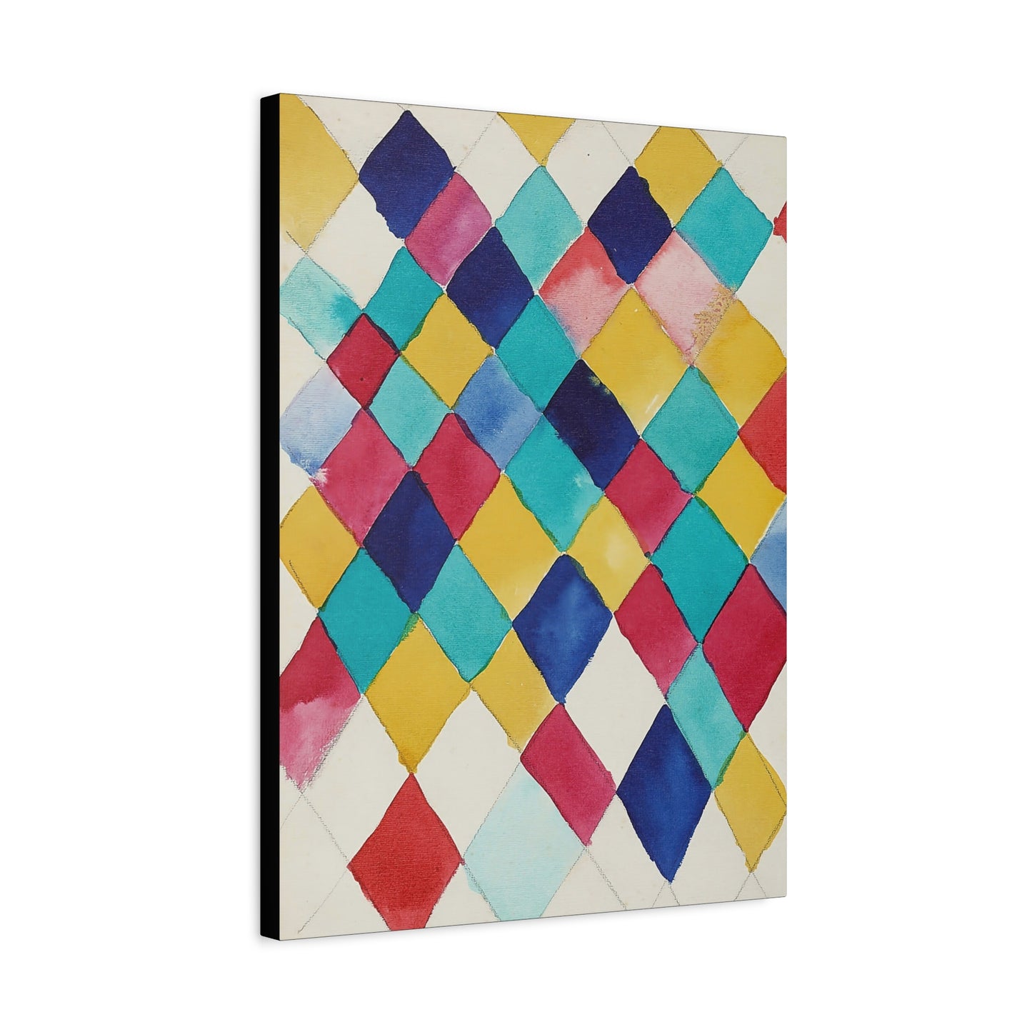 Farbstudie mit Rauten (1913) by Wassily Kandinsky / Reproduction Fine Art sur Toile / Epaisseur 3,2cm - 1'25 po