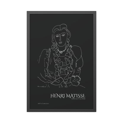 Sitzende Frau (1936) black édition by Henri Matisse / Affiche Encadrée série ART's Collection