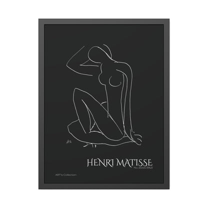 Nu assis (1952) black édition by Henri Matisse / Affiche Encadrée série ART's Collection