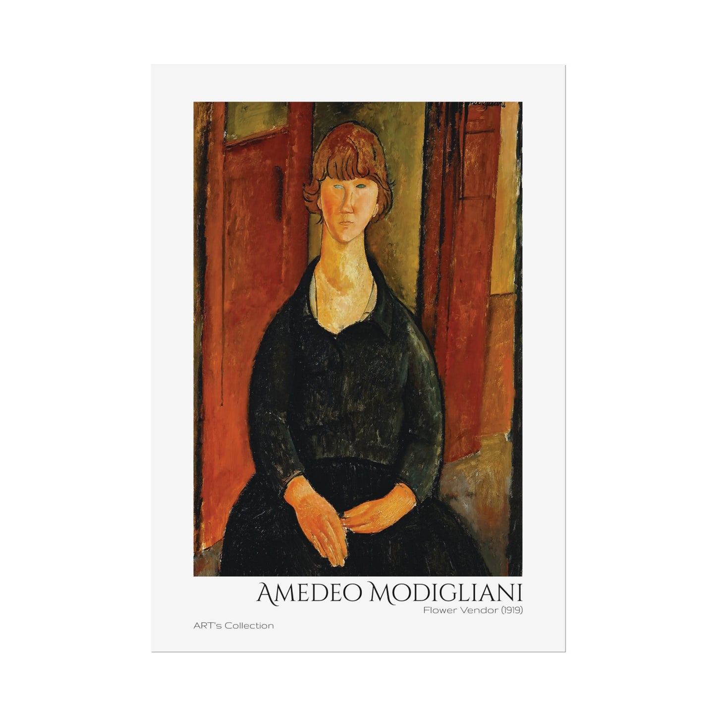 Flower Vendor (1919) by Amedeo Modigliani / Affiche imprimée - Série ART's Collection