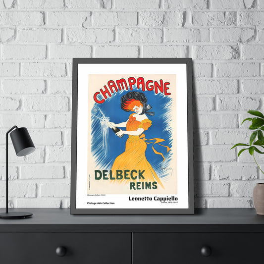 Champagne Delbeck (1902) by Leonetto Cappiello / Affiche Encadrée Série Vintage Ads Collection