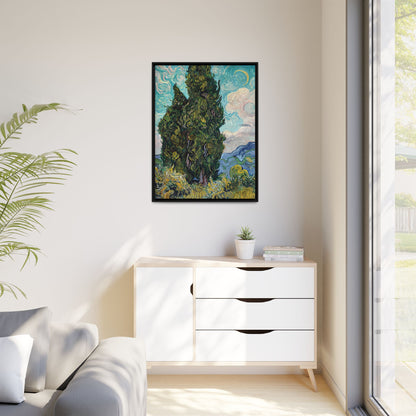 Cypresses (1889) by Vincent van Gogh / Toile encadrée sur caisse américaine