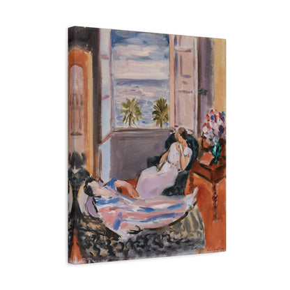 Intérieur à deux personnages, fenêtre ouverte (1922) by Henri Matisse / Reproduction Fine Art sur Toile /  Epaisseur 3.2 cm - 1.25 inch