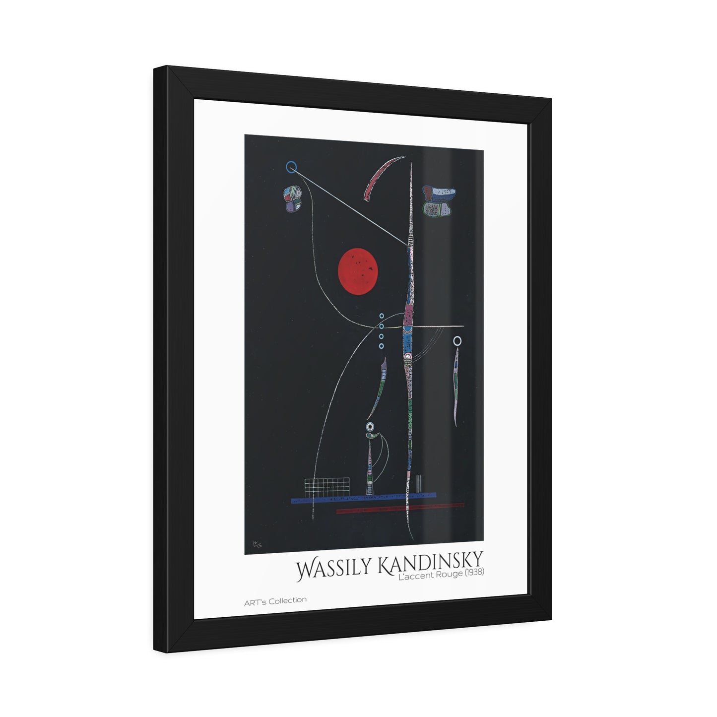 L' accent Rouge (1938) by Wassily Kandinsky / Affiche Encadrée série ART's Collection