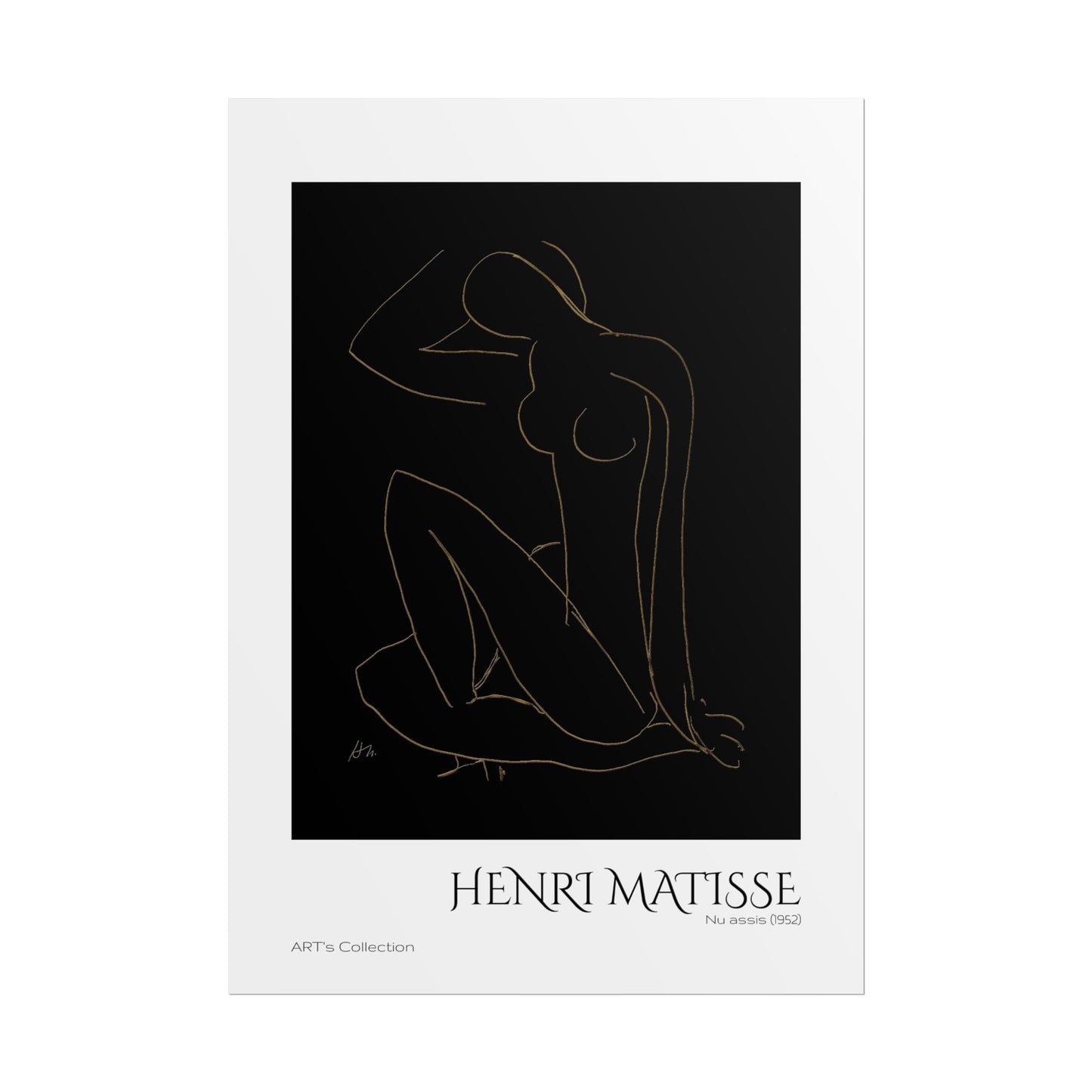 Nu assis (1952) version imposition by Henri Matisse / Affiche imprimée - Série ART's Collection