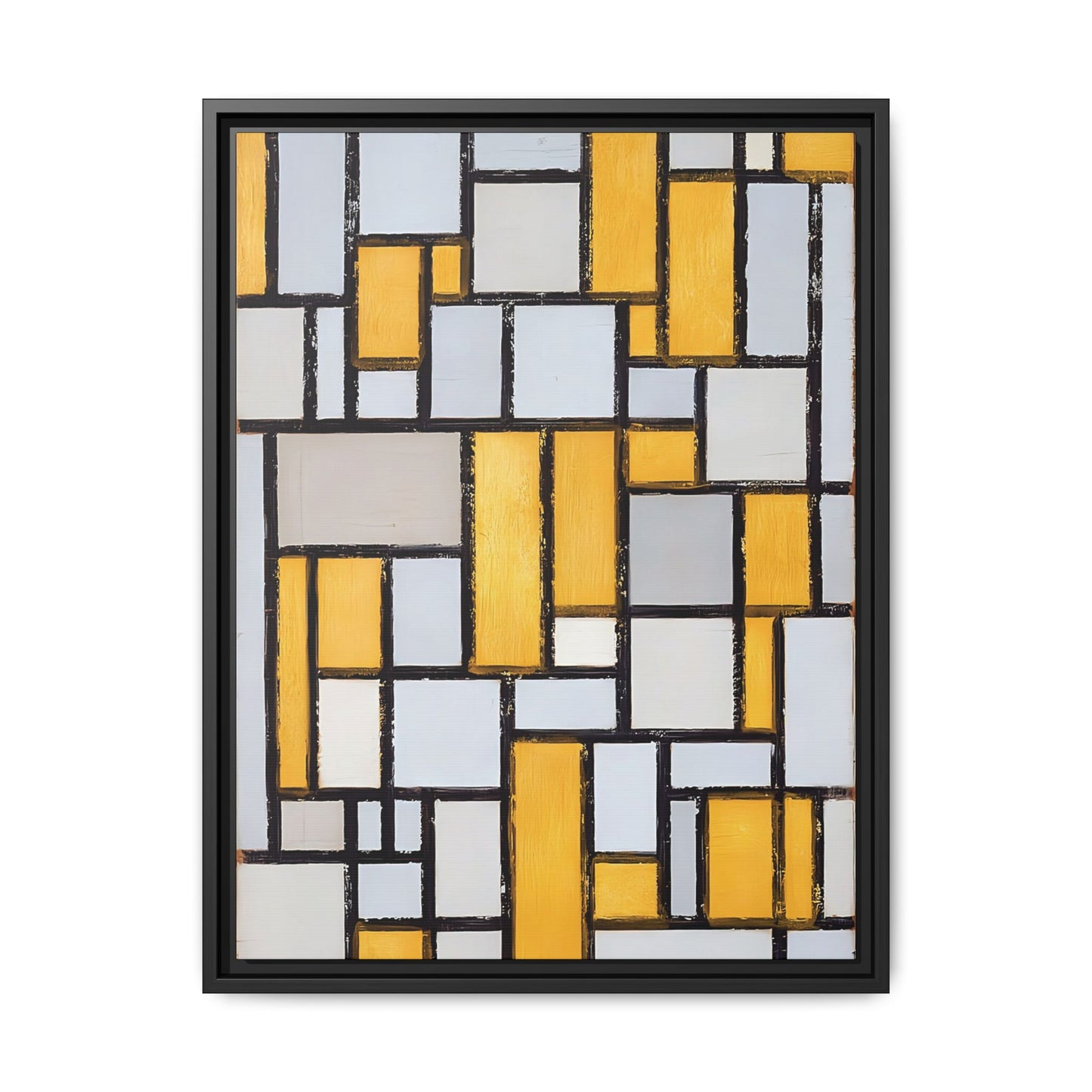 Composition with Grid 1 (1918) by Piet Mondrian  / Toile encadrée sur caisse américaine