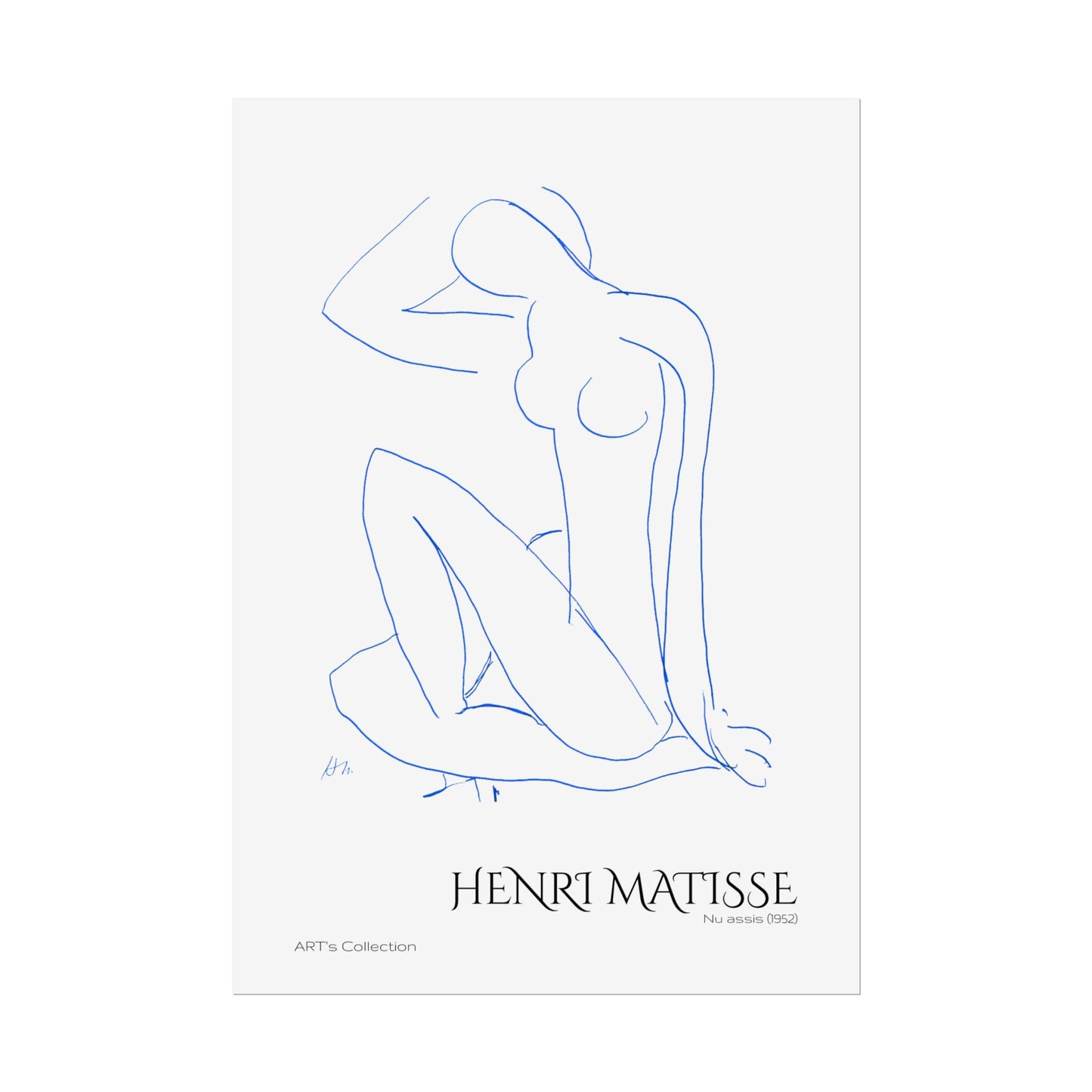 Nu assis (1952) version bleue by Henri Matisse / Affiche imprimée - Série ART's Collection