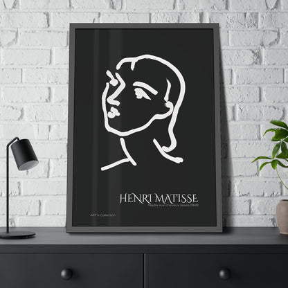Nadia aux cheveux lisses (1948) black édition by Henri Matisse / Affiche Encadrée série ART's Collection