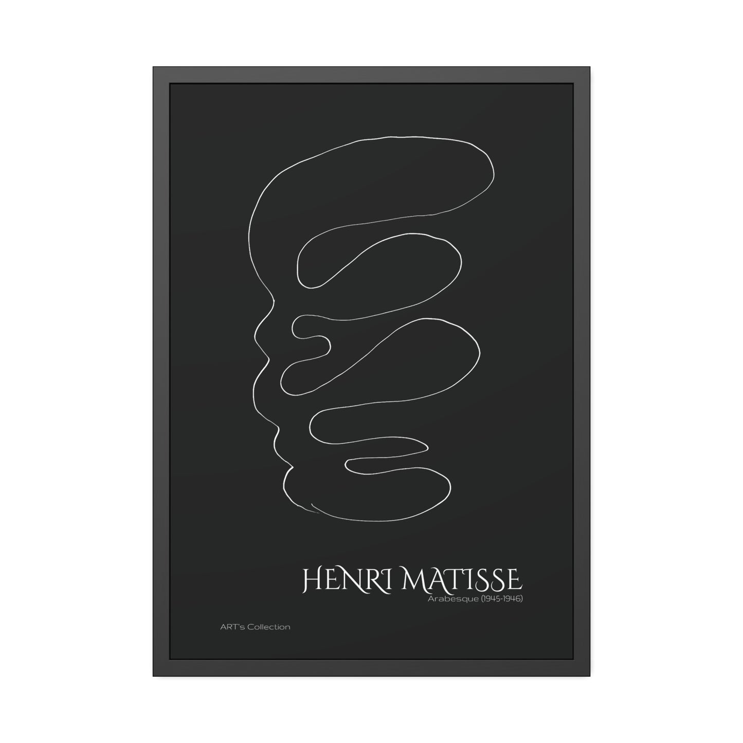 Arabesque (1945-1946) black édition by Henri Matisse / Affiche Encadrée série ART's Collection