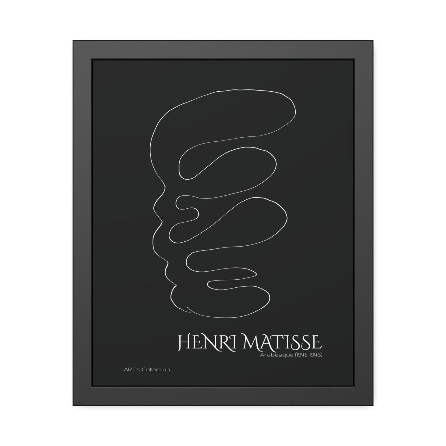 Arabesque (1945-1946) black édition by Henri Matisse / Affiche Encadrée série ART's Collection
