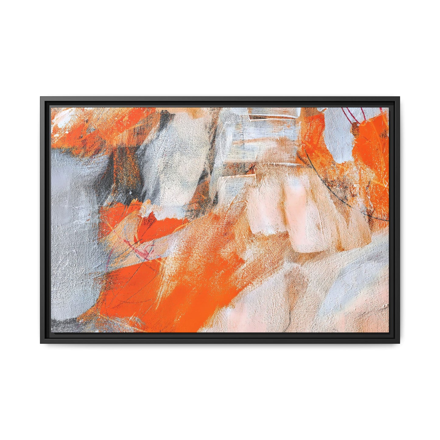 Tableau Intemporel Mandarine "Série Sign Collections" / Toile encadrée sur caisse américaine