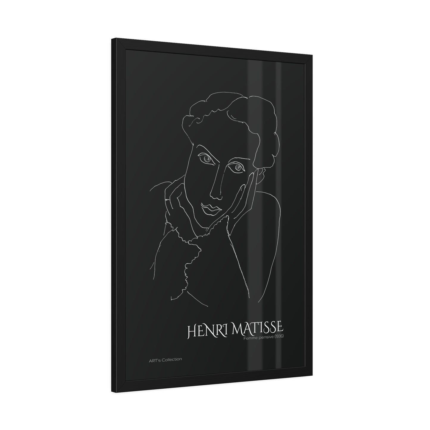 Femme pensive (1936) black édition by Henri Matisse / Affiche Encadrée série ART's Collection