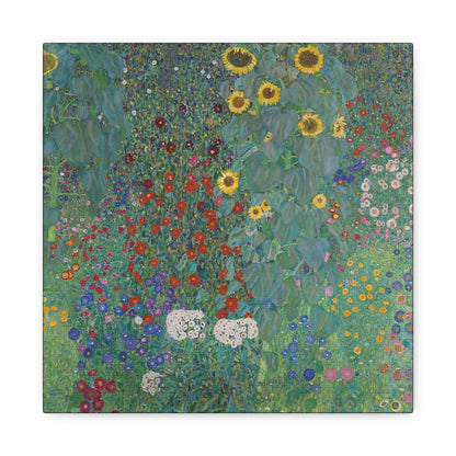 Cottage garden with sunflowers (1907) by Gustav Klimt / Reproduction Fine Art sur Toile / Flanc Large Epaisseur 3.2 cm - 1.25 inch