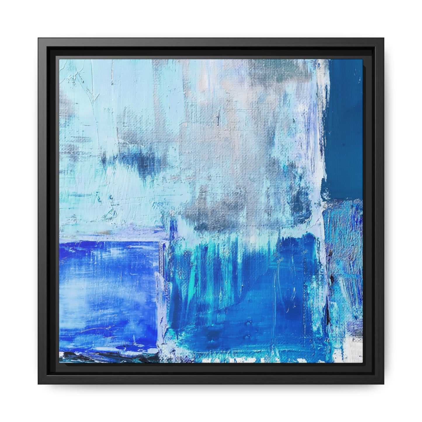 Tableau Beaux Arts Bleu Azur "Série Sign Collections" / Toile encadrée sur caisse américaine