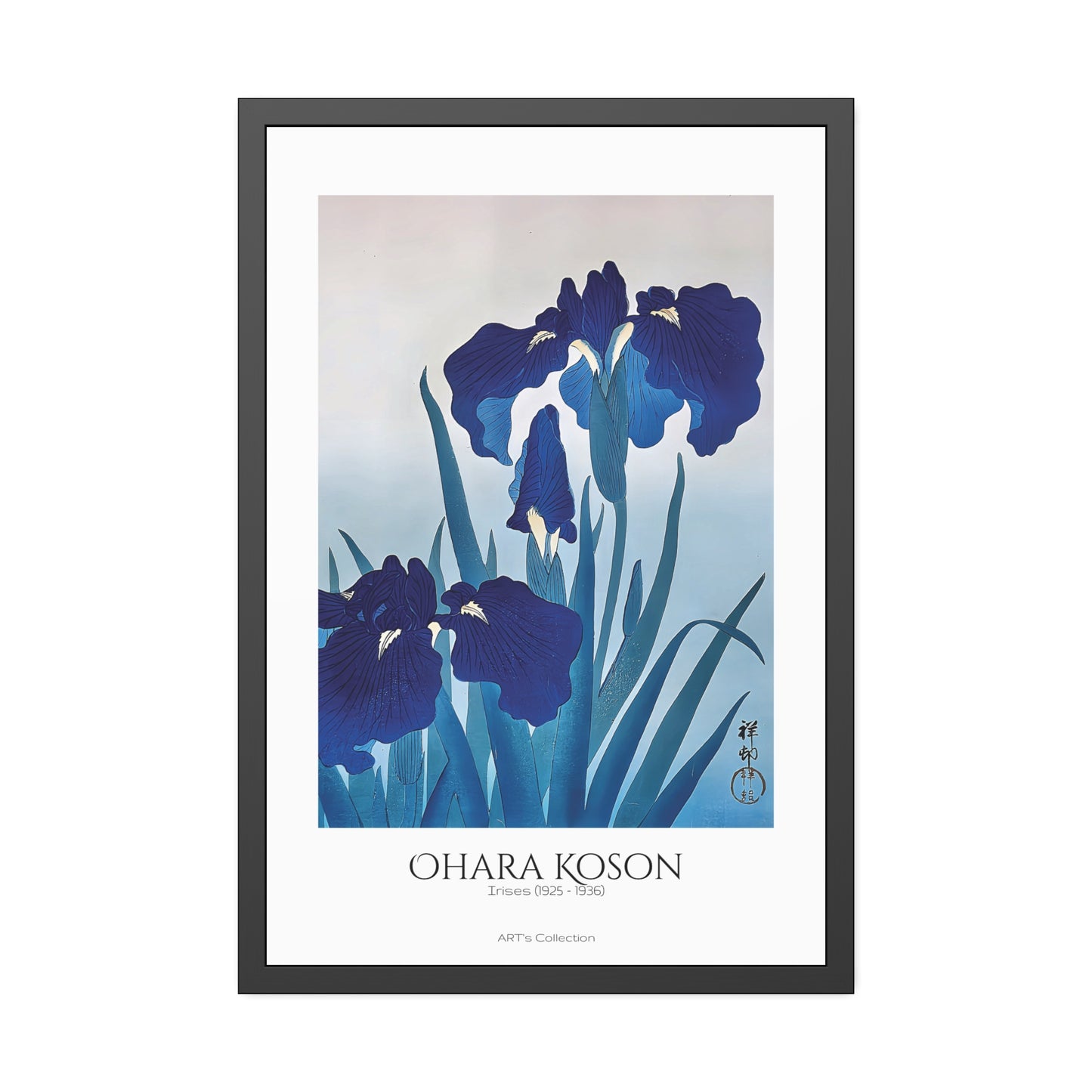 Irises (1925 - 1936) by Ohara Koson / Affiche Encadrée série ART's Collection