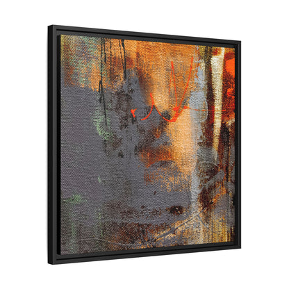 Tableau Beaux Arts Anthracite & Orange "Série Sign Collections" / Toile encadrée sur caisse américaine