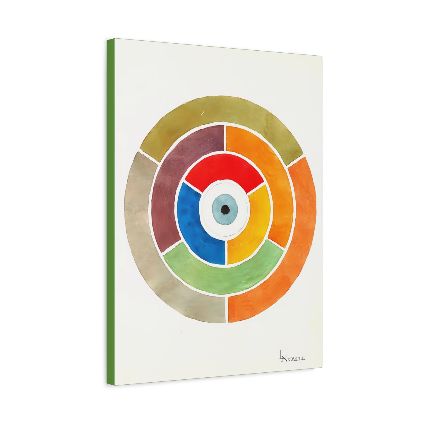 Disc Showing Primary Secondary and Tertiary Colors (ca 1900) by Elizabeth A. Nedwill / Reproduction Fine Art sur Toile /   3.2 cm-1.25 inch