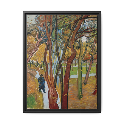 The garden of Saint Paul's Hospital (The fall of the leaves) by Vincent van Gogh / Toile encadrée sur caisse américaine