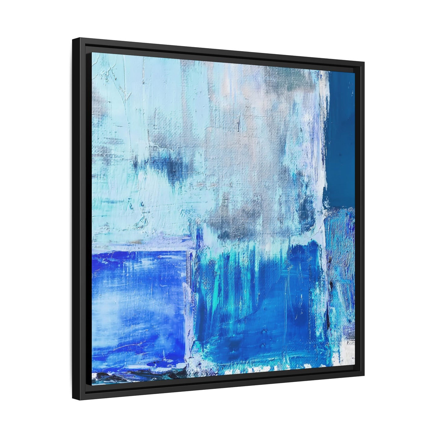 Tableau Beaux Arts Bleu Azur "Série Sign Collections" / Toile encadrée sur caisse américaine