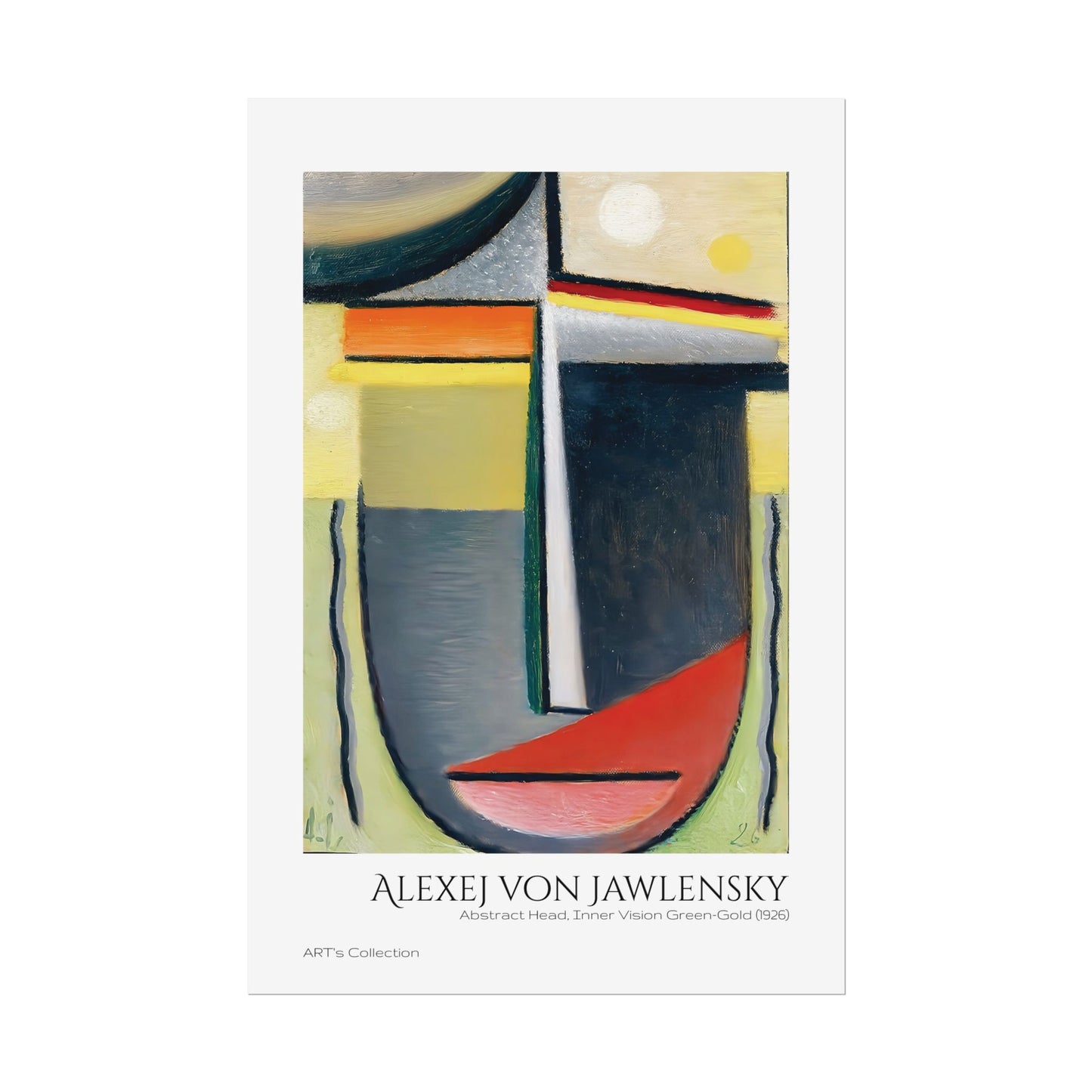 Abstract Head, Inner Vision Green-Gold (1926) by Alexej von Jawlensky  / Affiche imprimée - Série ART's Collection
