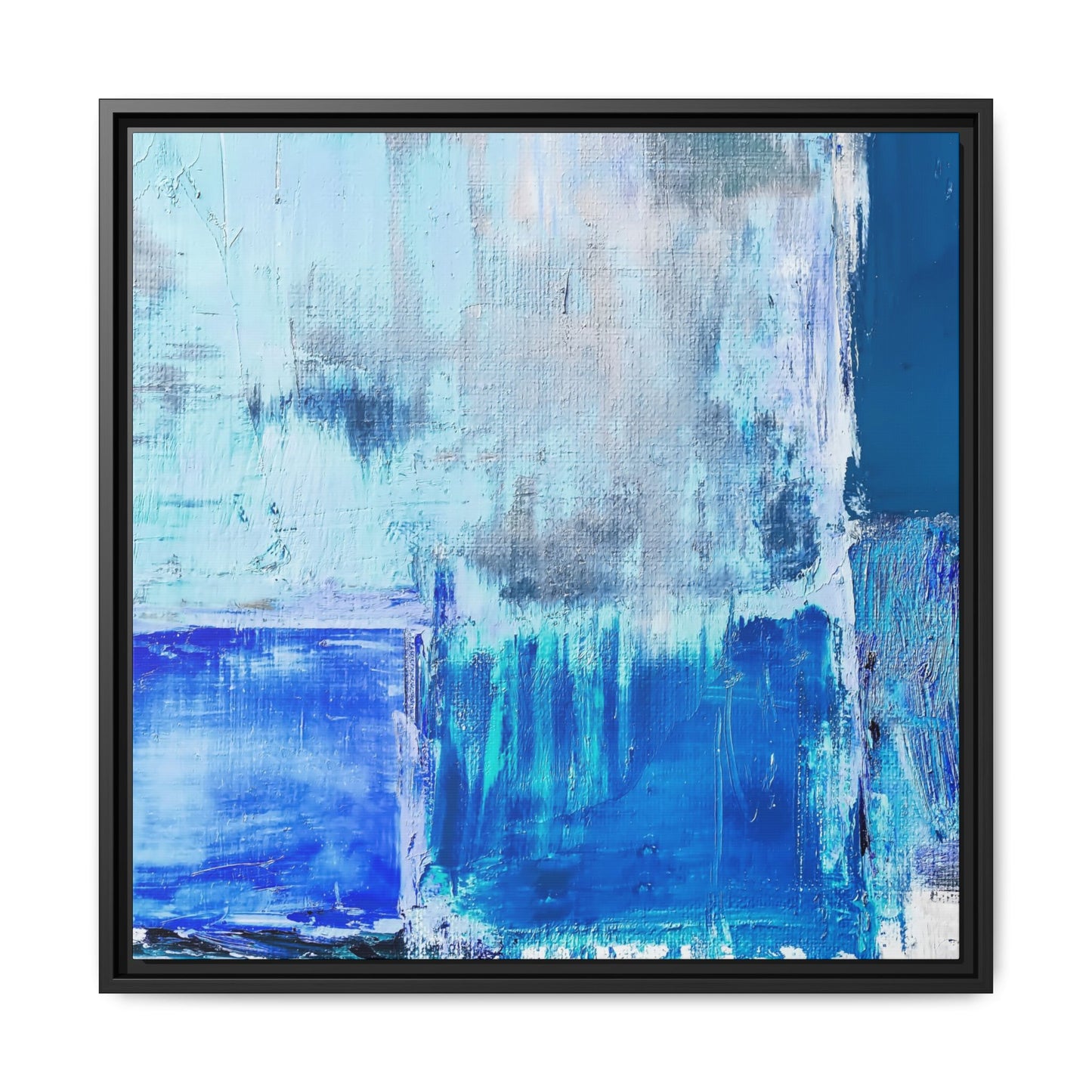 Tableau Beaux Arts Bleu Azur "Série Sign Collections" / Toile encadrée sur caisse américaine