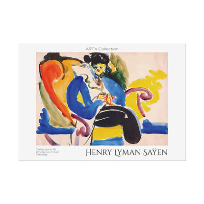 Calligraphic #2 Woman on Chair (1914-1918) by Henry Lyman Saÿen / Affiche imprimée - Série ART's Collection