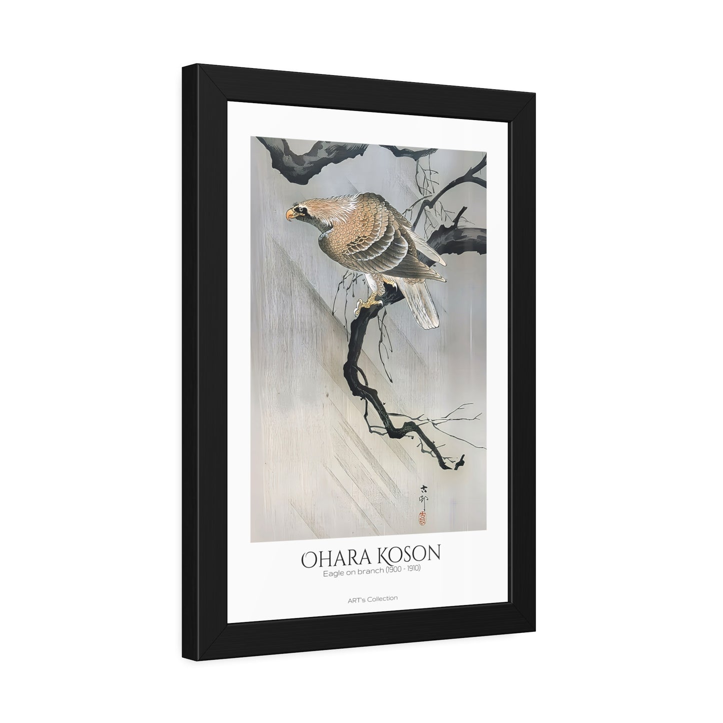 Eagle on branch (1900 - 1910) by Ohara Koson / Affiche Encadrée série ART's Collection