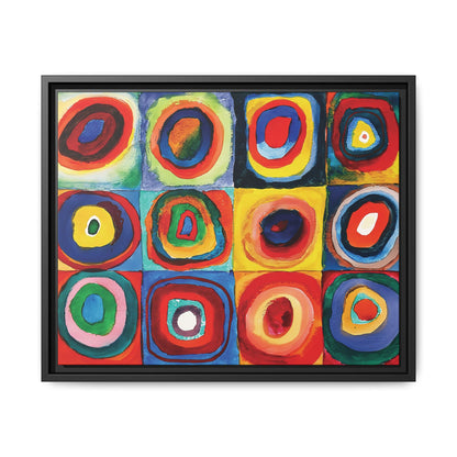 Wassily Kandinsky / Etude De Couleurs : Carrés avec Cercles Concentriques (1913) /Toile encadrée sur caisse américaine