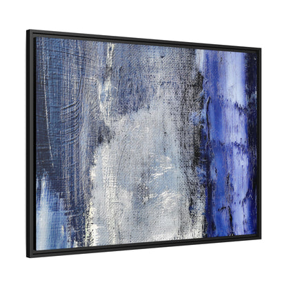 Tableau Beaux Arts Anthracite & Bleu Contrasté "Série Sign Collections" / Toile encadrée sur caisse américaine