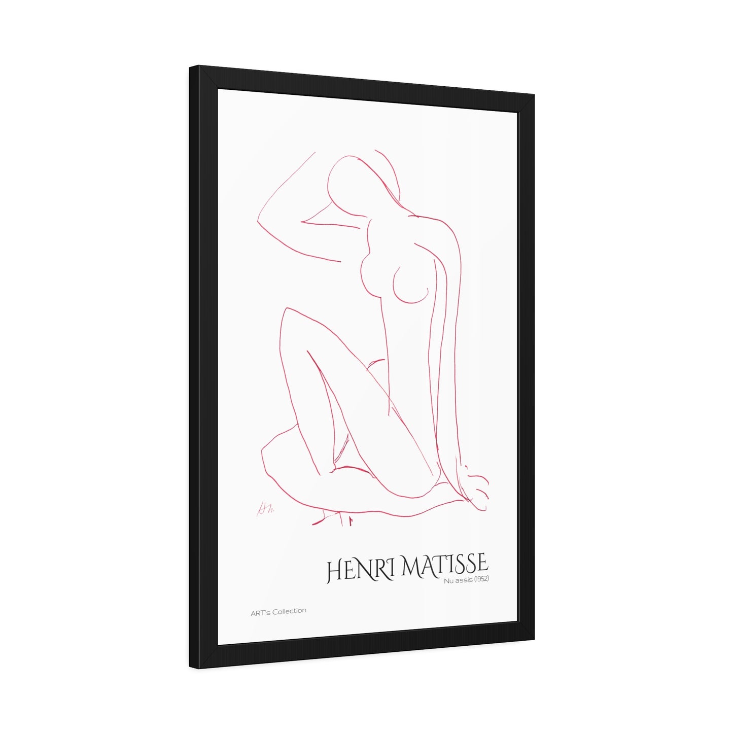 Nu assis (1952) by Henri Matisse version rouge/ Affiche Encadrée série ART's Collection