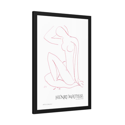 Nu assis (1952) by Henri Matisse version rouge/ Affiche Encadrée série ART's Collection