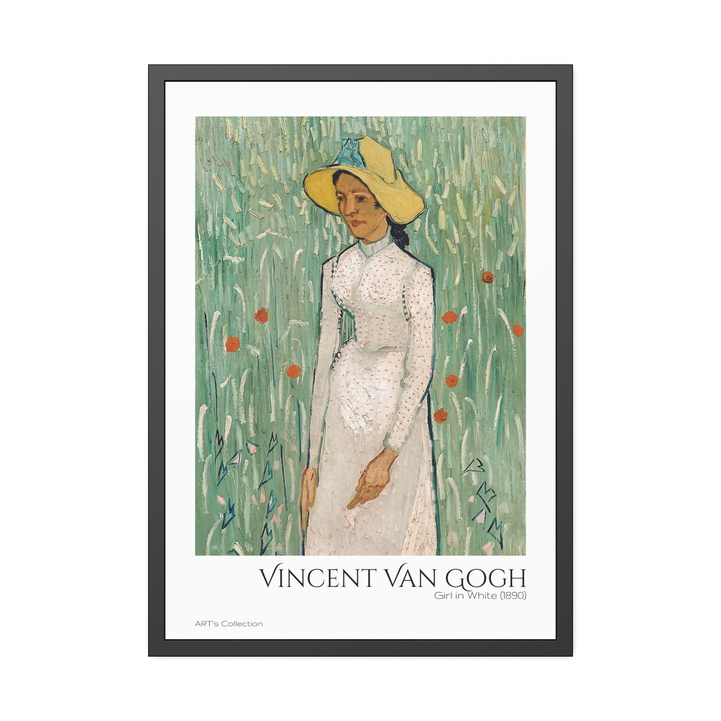Girl in White (1890) by Vincent Van Gogh / Affiche Encadrée série ART's Collection