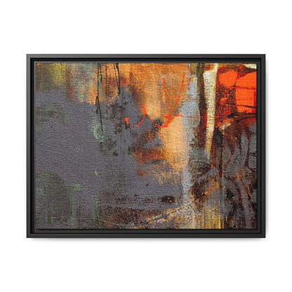 Tableau Beaux Arts Anthracite & Orange "Série Sign Collections" / Toile encadrée sur caisse américaine