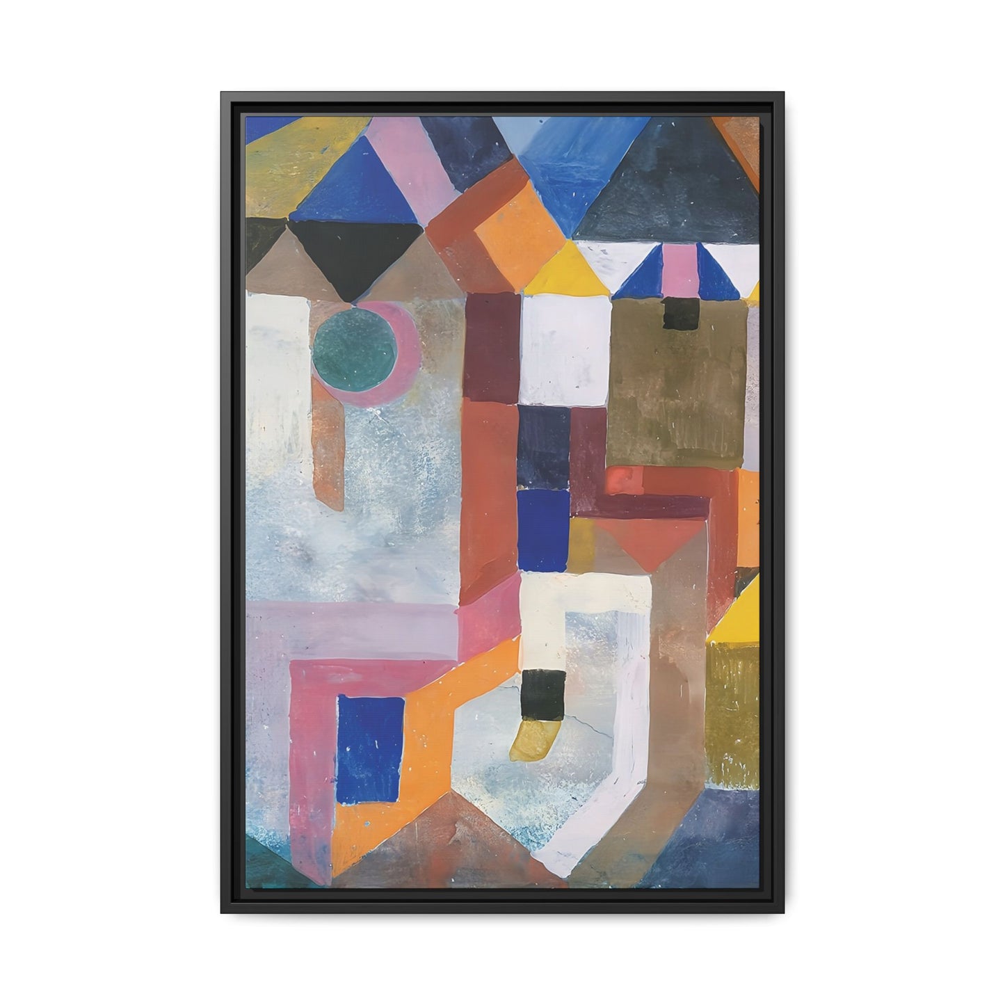 Colorful Architecture (1917) by Paul Klee / Toile encadrée sur caisse américaine