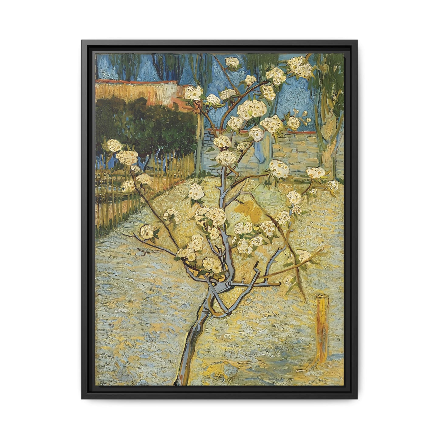 Small pear tree in blossom (1888) by Vincent van Gogh / Toile encadrée sur caisse américaine