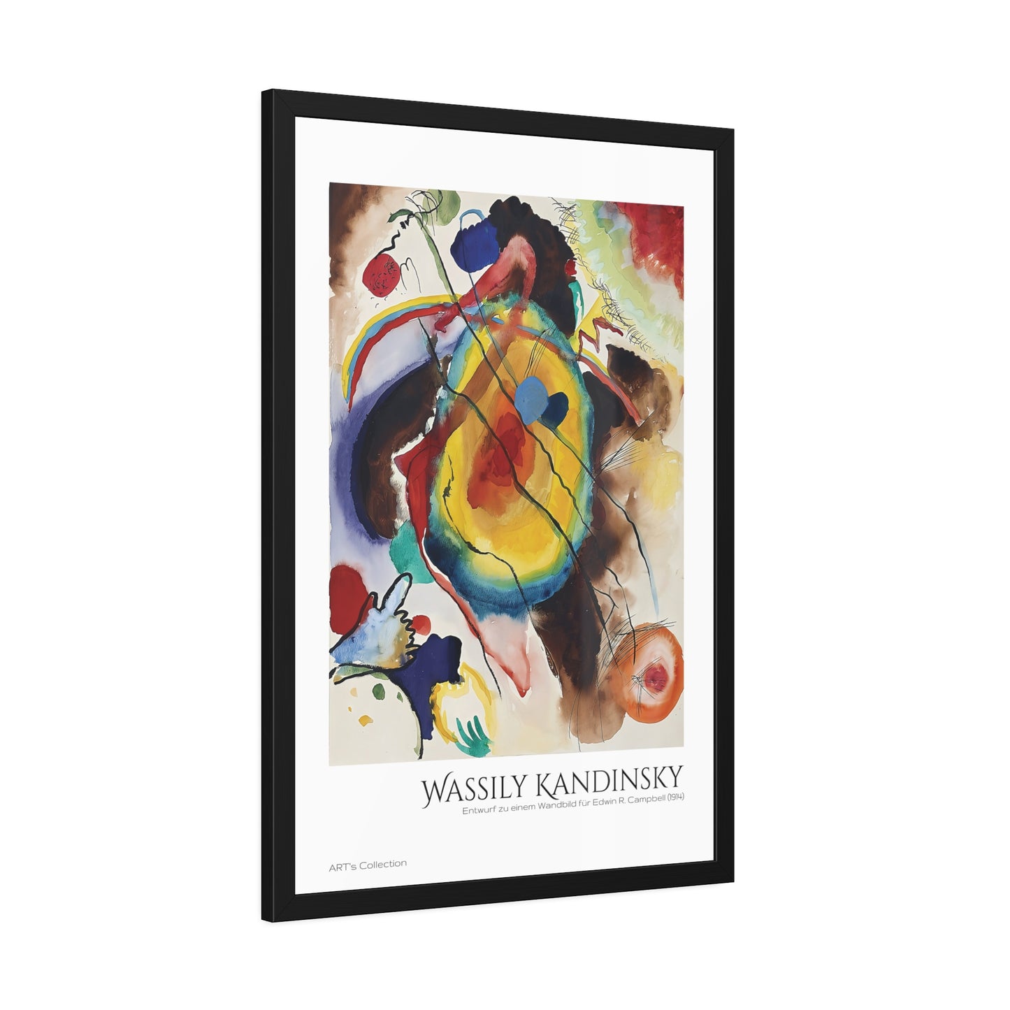 Entwurf zu einem Wandbild für Edwin R. Campbell (1914) by Wassily Kandinsky / Affiche Encadrée série ART's Collection