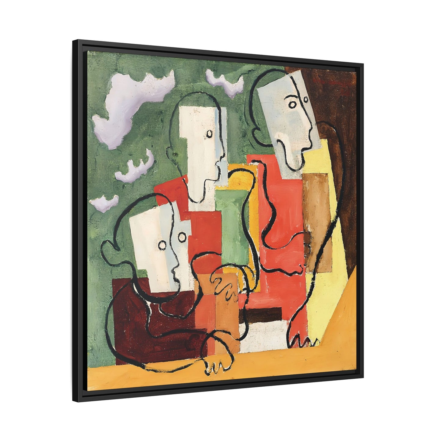 Trois personnages (1928) by Louis Marcoussis / Toile encadrée sur caisse américaine
