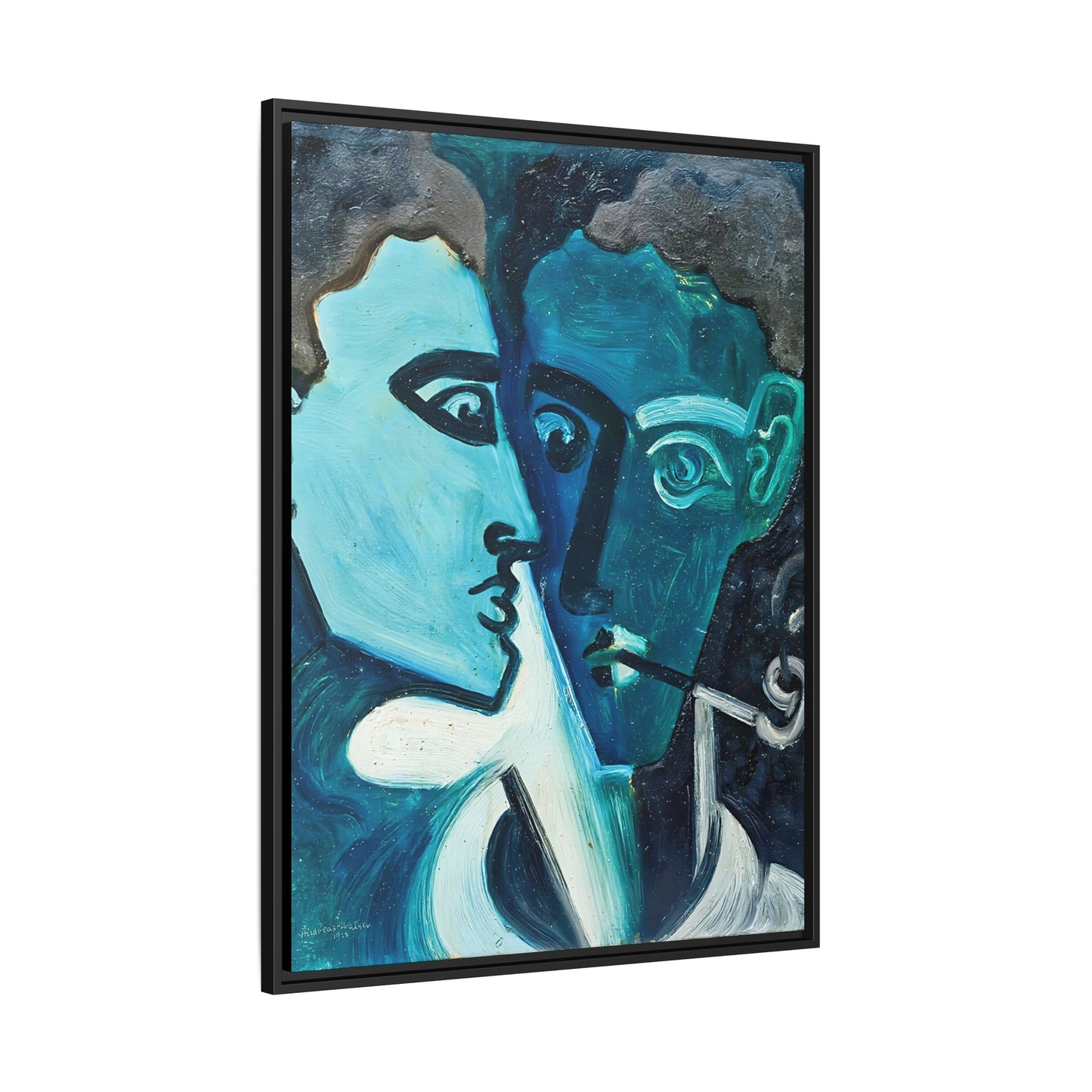 Doppelportrait (1928) by Andreas Walser / Toile encadrée sur caisse américaine