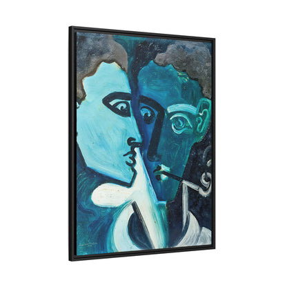 Doppelportrait (1928) by Andreas Walser / Toile encadrée sur caisse américaine