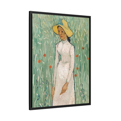 Girl in White (1890) by Vincent van Gogh / Toile encadrée sur caisse américaine