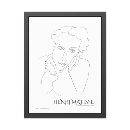 Femme pensive (1936) by Henri Matisse / Affiche Encadrée série ART's Collection
