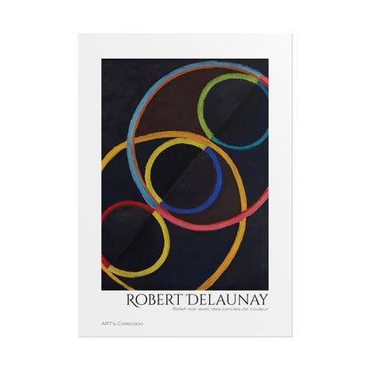 Relief noir avec des cercles de couleur by Robert Delaunay / Affiche imprimée - Série ART's Collection