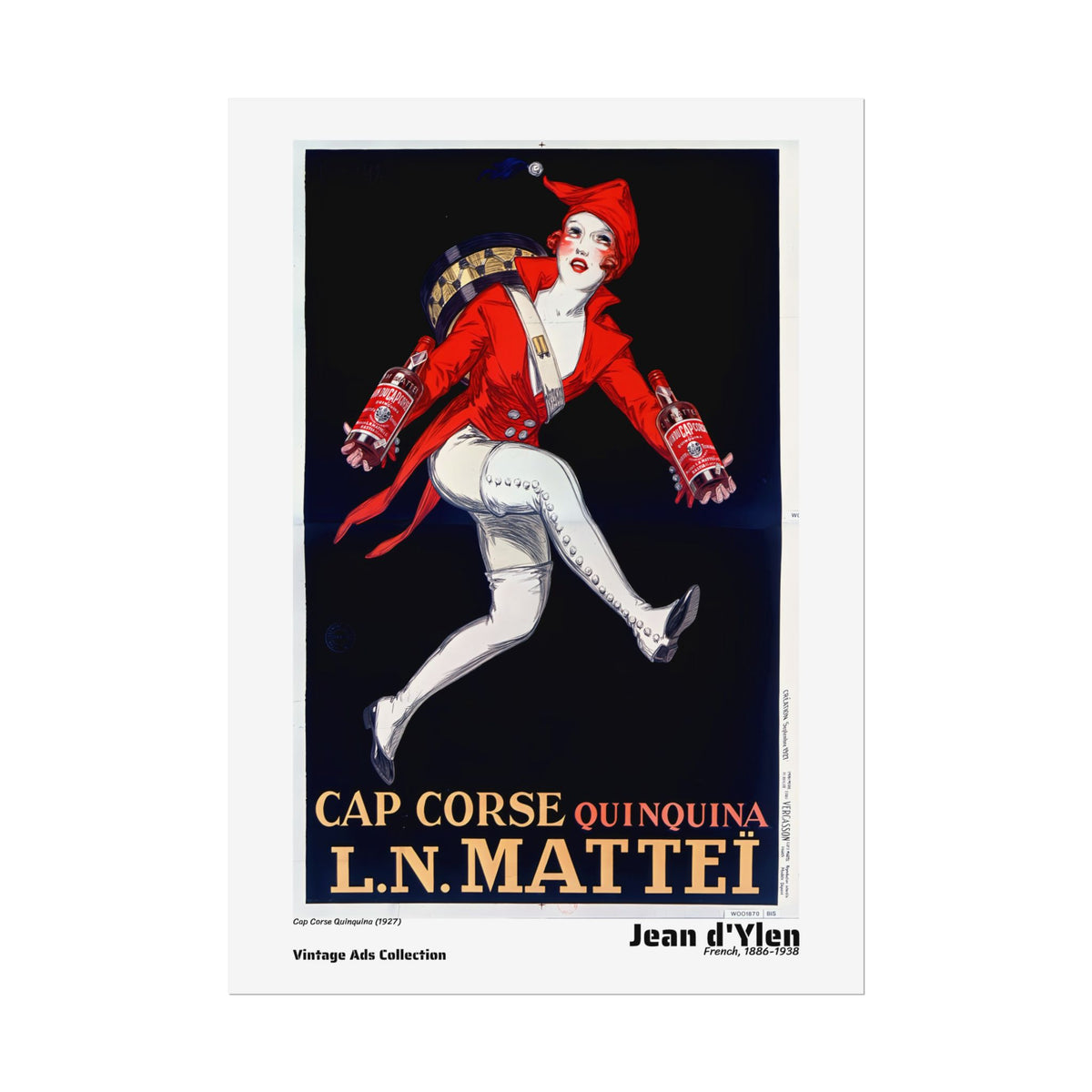 Cap Corse Quinquina (1927) by Jean d'Ylen / Affiche imprimée - Série Vintage Ads Collection