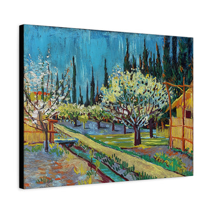 Orchard Bordered by Cypresses (1888) by Vincent van Gogh  / Reproduction Fine Art sur Toile / Epaisseur 3,2cm - 1'25 po