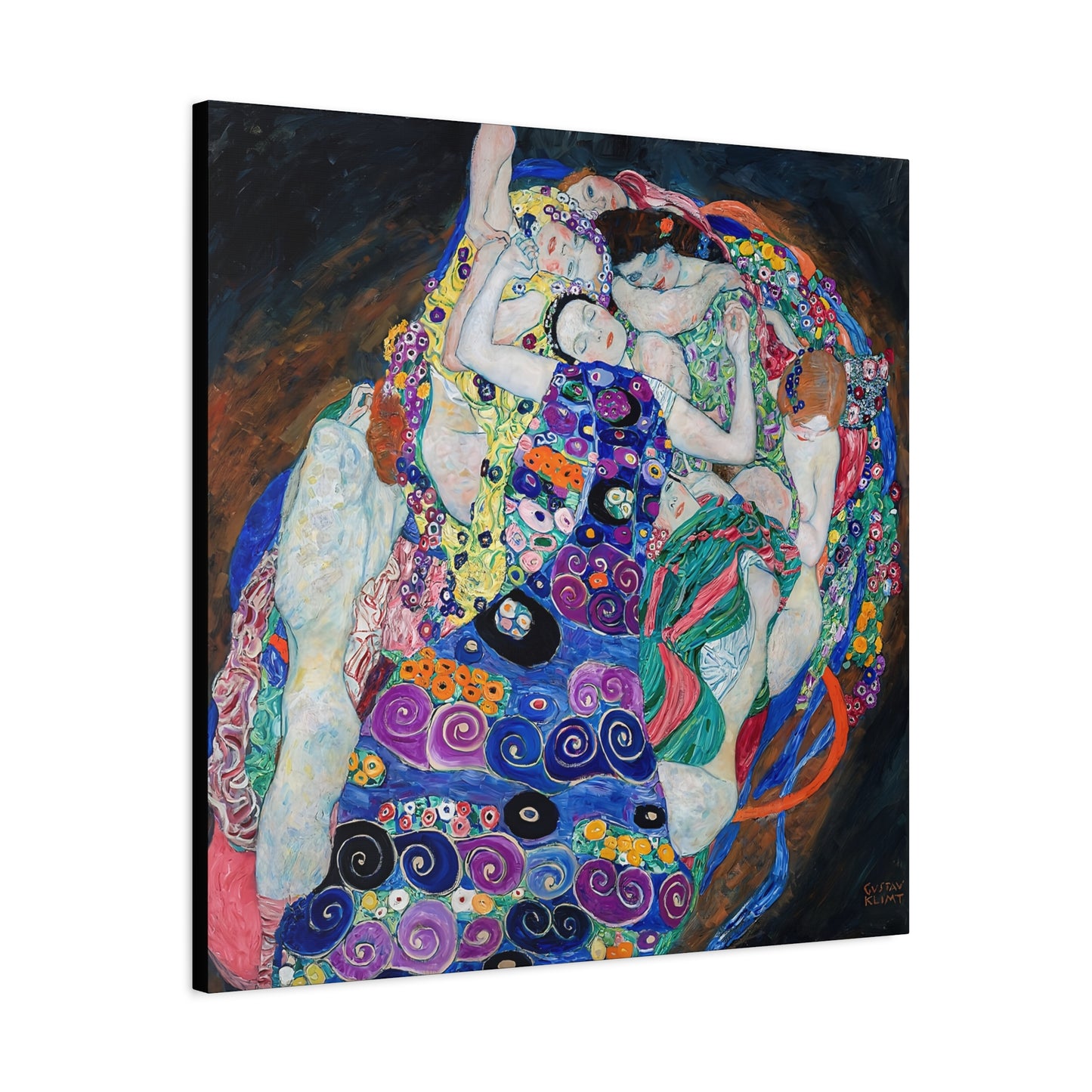 The Maiden (1913) by Gustav Klimt / Reproduction Fine Art sur Toile / Flanc Large Epaisseur 3.2 cm - 1.25 inch