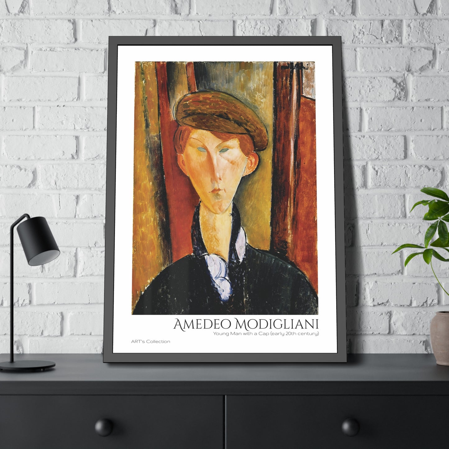 Young Man with a Cap (early 20th century) by Amedeo Modigliani  / Affiche Encadrée série ART's Collection